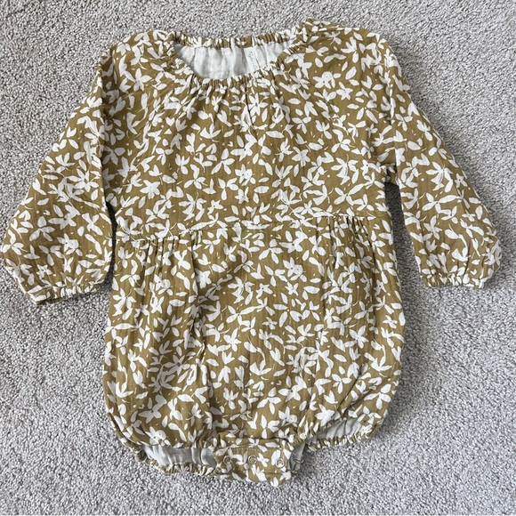 Rylee + Cru Long Sleeve Bubble Romper Ditsy Floral Gold Toddler Girl Sz 2-3 - Picture 3 of 6